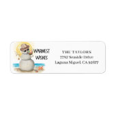 Beach Sandman Christmas Return Address Etiket (Voorkant)