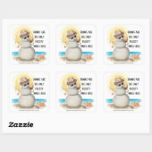 Beach Sandman Frosty Drinks Christmas Vierkante Sticker (Vel)