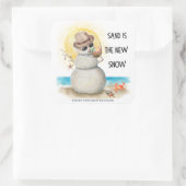 Beach Sandman Sand is the New Snow Christmas Vierkante Sticker (Tas)