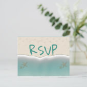 Beach Sandy Shore Starfish RSVP Briefkaarten (Staand voorkant)
