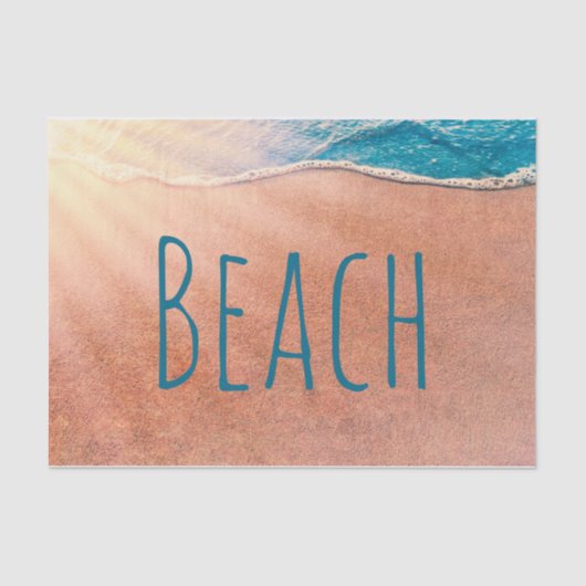 Beach Sandy Shoreline Blue Ocean Wave Decoupage Tissuepapier (Voorkant)