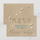 Beach Sandy Toes Salty Kisses RSVP Kaartje (Voorkant / Achterkant)