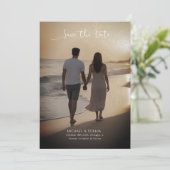 Beach Save the Date Casual huwelijksaankondiging (Staand voorkant)