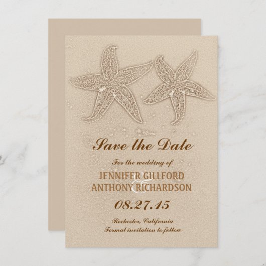 BEACH SAVE THE DATE KAART (Voorkant / Achterkant)