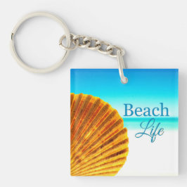 Beach Scallop Seashell Sleutelhanger