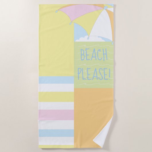 Beach Scène "Beach Please"-keukenhanddoek Strandlaken (Voorkant)