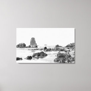 Beach scene bij Cannon Beach, Oregon Photografie Canvas Afdruk