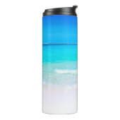 Beach Scene Blue Ocean Sand Drink Thermosbeker (Gedraaid links)
