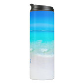 Beach Scene Blue Ocean Sand Drink Thermosbeker (Geroteerd rechts)