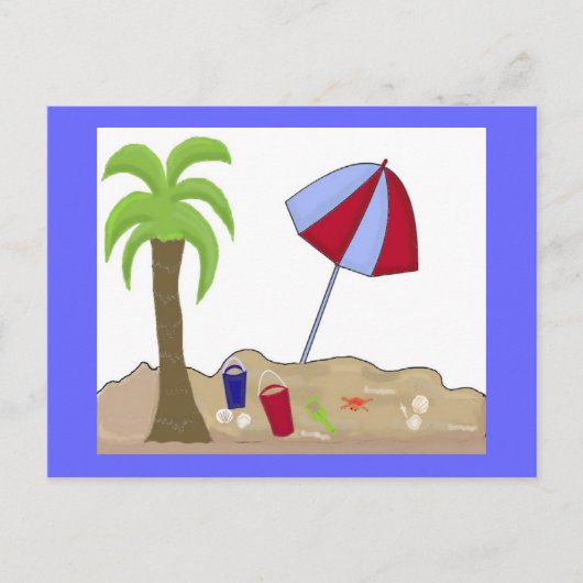 Beach Scene Briefkaart (Voorkant)