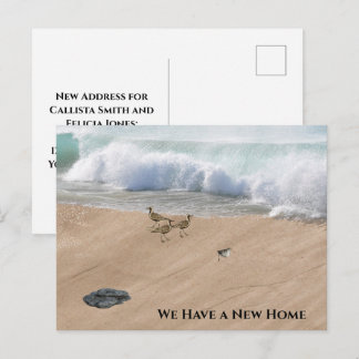 Beach Scene Change of Address Briefkaart