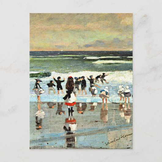 Beach Scene, fijn kunstschilderij,  schilderij Briefkaart (Voorkant)