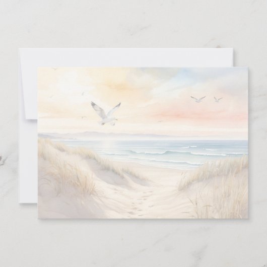 Beach Scene Flat Note Card Notitiekaartje (Voorkant)