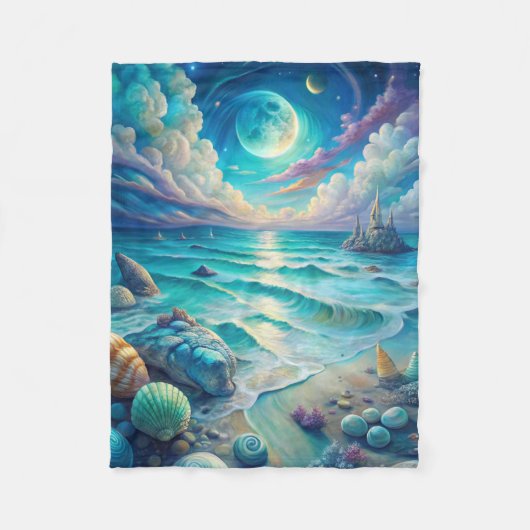 Beach Scene  Fleece Deken (Voorkant)
