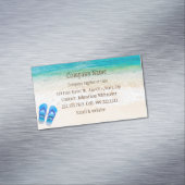 Beach Scene Flip Flop Fun Summer Vacking Art Magnetisch Visitekaartje (Voorbeeld)