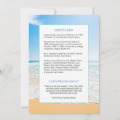 Beach Scene Funeral Memorial Card Kaart (Achterkant)