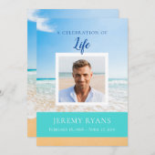 Beach Scene Funeral Memorial Card Kaart (Voorkant / Achterkant)