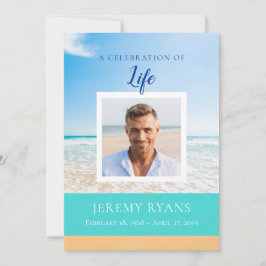 Beach Scene Funeral Memorial Card Kaart