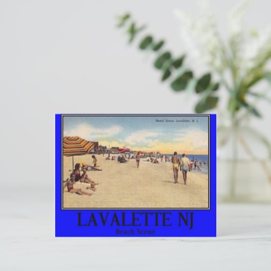 Beach Scene, Lavallette, NJ 1940, Briefkaart (Staand voorkant)