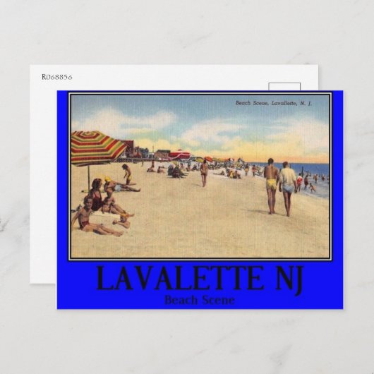 Beach Scene, Lavallette, NJ 1940, Briefkaart (Voorkant / Achterkant)