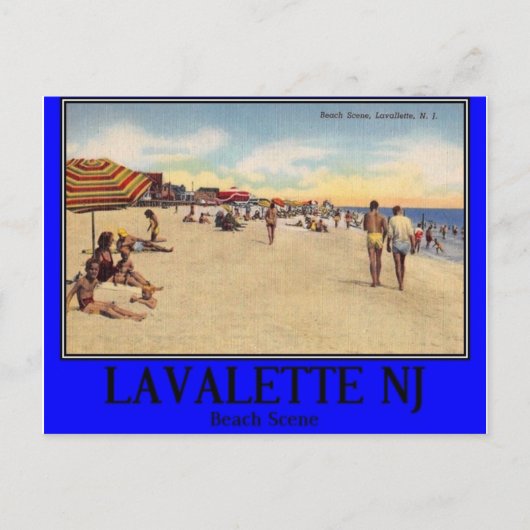 Beach Scene, Lavallette, NJ 1940, Briefkaart (Voorkant)