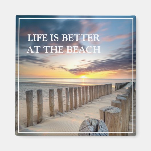 Beach Scene Magnet Magneet (Voorkant)