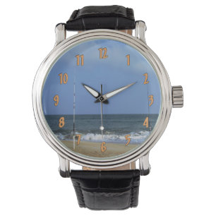 Beach scene met Geviste polen Horloge
