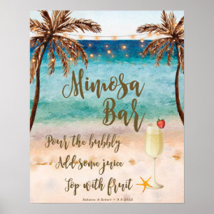 Beach scène Mimosa Bar, bruiloft enz. Poster