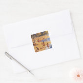 Beach Scene Moeder en Kinder British Rail Vierkante Sticker (Envelop)