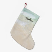 Beach Scene Name Sjabloon Kerstmis stoppen Kleine Kerstsok (Voorkant (Hangend))