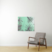 Beach Scene Pastel Blue Palm Print Wandkleed (In Situ (horizontaal))