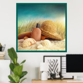 Beach Scene Poster (Thuiskantoor)