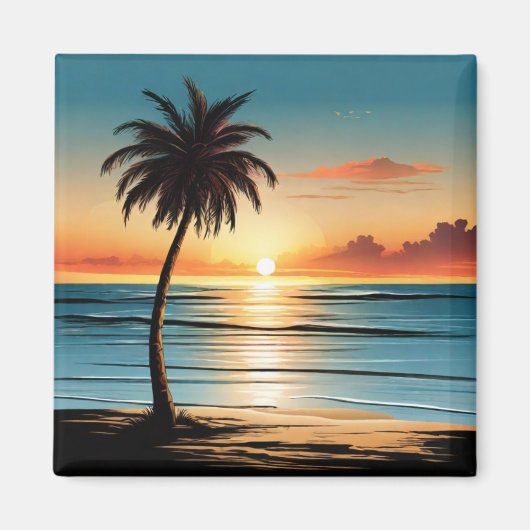 Beach Scene Refrigerator Magnet - Coastal Charm De (Devant)