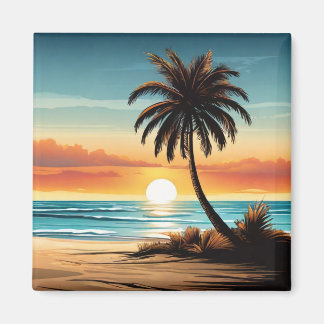 Beach Scene Refrigerator Magnet - Coastal Charm De Magneet