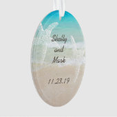 Beach Scene Starfish Wedding Favor Ornament (voorkant)