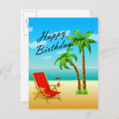 Beach Scene Verjaardag Briefkaart (Voorkant / Achterkant)