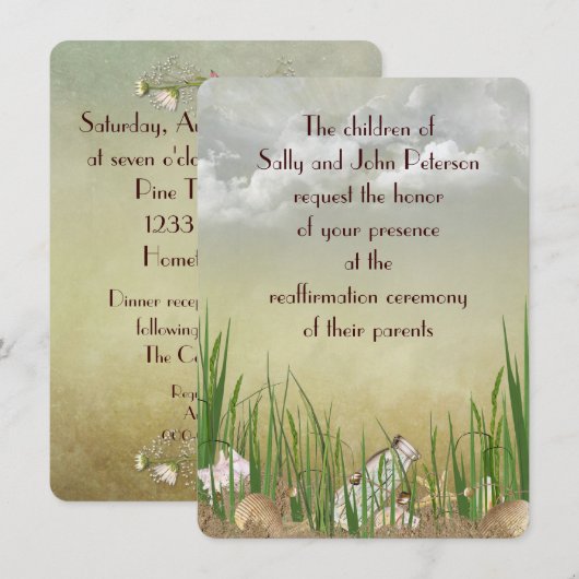 Beach scene voor Vow Renewal Kaart (Voorkant / Achterkant)