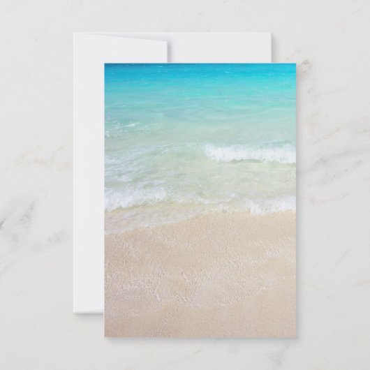 Beach Scene Weddenschap RSVP Vertical Guest Count Kaart (Achterkant)