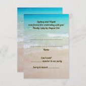 Beach Scene Weddenschap RSVP Vertical Guest Count Kaart (Voorkant / Achterkant)