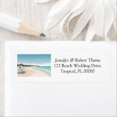 Beach Scene Wedding Adresetiketten Etiket (Insitu)
