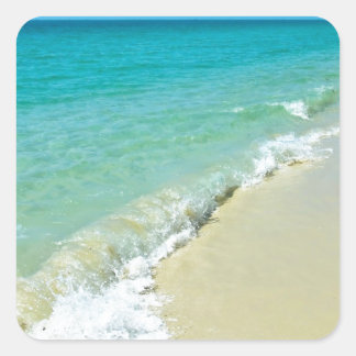 Beach scenery vierkante sticker