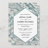 Beach Sea Glass Ocean Blues Faire-part de mariage (Devant / Derrière)