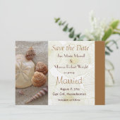 Beach Sea Shells Enregistrer la carte Date (Debout devant)