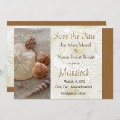 Beach sea Shells Weddenschap Save the Date Card (Voorkant / Achterkant)