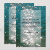 Beach Sea Water Sparkings Mariage Carte de remerci (Devant / Derrière)