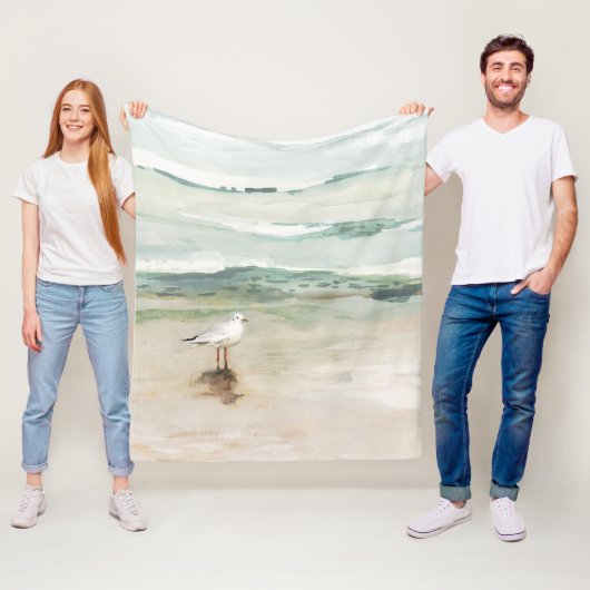 Beach Seagull Cove Fleece Deken (In situ)