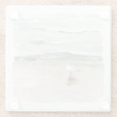 Beach Seagull Cove Glazen Onderzetter (Achterkant)