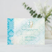 Beach Seahorse Mariage Turquoise RSVP (Debout devant)