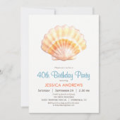 Beach Seashell Anniversaire Fête Invitation (Devant)