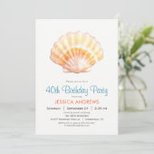 Beach Seashell Anniversaire Fête Invitation (Debout devant)